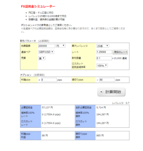 証拠金シミュレーター画像