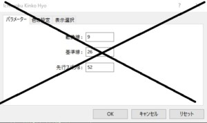 間違った一目均衡表の設定