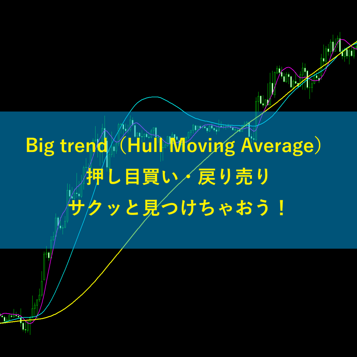Big trend（Hull Moving Average）押し目買い戻り売りサクッと見つけちゃおう！