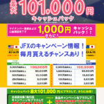JFXのキャンペーン情報！毎月貰えるチャンスがあります！