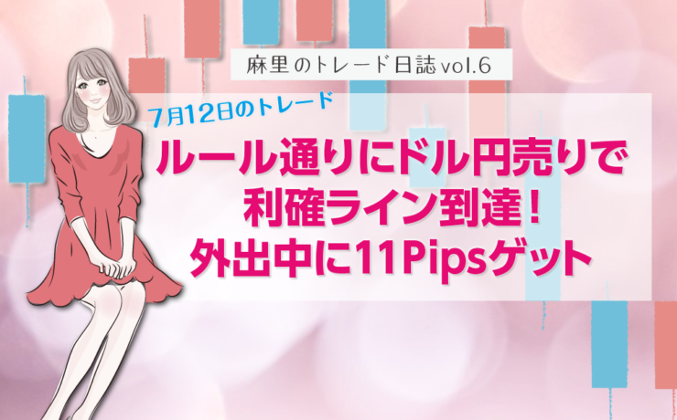 ルール通りにドル円売りで利確ライン到達