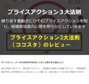プライスアクション3大法則（ココスタ）のレビュー