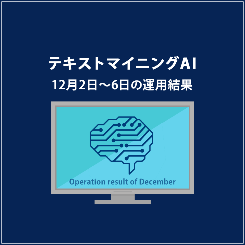 みんなのシストレ「テキストマイニングAI」12月6日までの結果