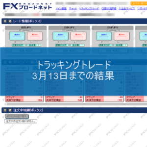 トラッキングトレードの3月13日までの結果