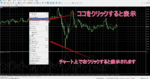 チャート上で右クリック