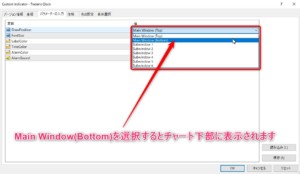 チャート下部に表示